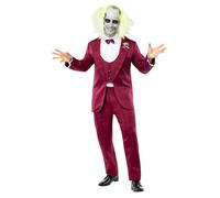 Funidelia Official Beetlejuice Costume for Men, Includes Jacket with Shirt and Pants, Tim Burton Beetlejuice Fancy dress for Adults, Carnival, Halloween and Party Costumes - Size L