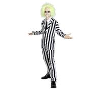 Funidelia Official Beetlejuice Costume for Men with blazer, pants and tie, Beetlejuice Outfit for Adult Tim Burton, Carnival, Halloween and Party Costumes - Size XL