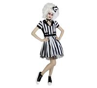 Funidelia Official Beetlejuice Costume for Women with belt, wig and hat, Fancy dress of Tim Burton for Adults, Carnival, Halloween and Party Costumes - Size L