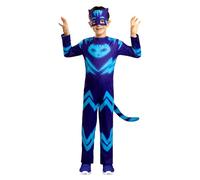 Funidelia Official Catboy PJ Masks Costume for Boys, Includes Jumpsuit, Tail and Mask - Outfit for Kids for Parties, Carnival and Halloween - Size 3-4 Years