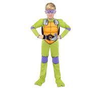 Funidelia Official Donatello Costume - Teenage Mutant Ninja Turtles for Boy, Muscular Jumpsuit with Mask, Shell, Belt and Knee Pads, Carnival, Halloween and Party Costumes - Size 13-15 years