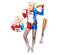 Funidelia Official Harley Quinn Costume with Wig and Inflatable Bat - Suicide Squad for Women Superheroes, DC Comics - Costume for adults for parties, Carnival and Halloween - Size XXL