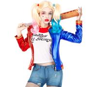 Funidelia Official Harley Quinn Kit Costume - Suicide Squad for Women, Includes shirt and jacket, Superheroes, DC Comics - Costume for adults for parties, Carnival and Halloween - Size XS