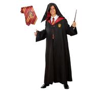 Funidelia Official Harry Potter Costume with tie - Gryffindor for Men, Includes Cape with Printed Patch and Tie, Wizards - Costume for Adults for Parties, Carnival and Halloween, Size S