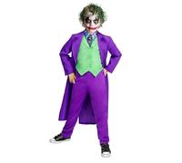 Funidelia Official Joker Costume for Kids, Includes jacket, vest with collar, tie and trousers, Size 5-6 years, Superheroes, DC Comics - Costume for Kids for parties, Carnival and Halloween