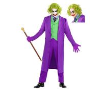 Funidelia Official Joker Dark Knight Costume for Men with wig, Joker Suit for Adult, Halloween and Carnival Costumes - Size 3XL