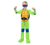 Funidelia Official Leonardo Teenage Mutant Ninja Turtles Costume for Boys and Girls with jumpsuit, shell and mask, Outfit for Children, Carnival, Halloween and Party Costumes - Size 3-4 years