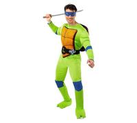 Funidelia Official Leonardo Teenage Mutant Ninja Turtles Costume for Men with muscle jumpsuit, shell and mask, Ninja Outfit for Adult, Carnival, Halloween and Party Costumes - Size M