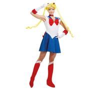 Funidelia Official Luna Costume - Sailor Moon for Women, Includes Dress, Choker, Tiara, Gloves and Boot Covers, Anime, Cosplay - Outfit for Adults for Carnival and Halloween - Size L Blue