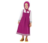 Funidelia Official Masha Costume - Masha and the Bear for Girls, Includes Dress and Headscarf, Size 4-6 Years - Costume for Kids for Parties, Carnival and Halloween