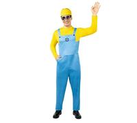 Funidelia Official Minions Dave Costume for Adults, Includes Jumpsuit, Hat and Goggles - Outfit for Adults for Parties, Carnival and Halloween - Size XS Yellow
