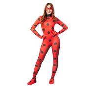 Funidelia Official Miraculous Ladybug Costume for Women, Includes Jumpsuit, Gloves, Mask and Boot Covers - Outfit for Adults for Parties, Carnival and Halloween - Size M Red