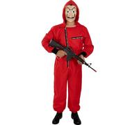 Funidelia Official Money Heist Costume with Rifle for Men and Women, Includes Jumpsuit and Mask, Thief - Outfit for Adults for Parties, Carnival and Halloween - Size M-L