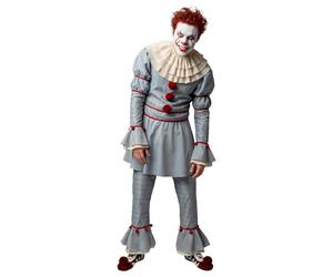 Funidelia Official Pennywise IT Chapter Two Costume for Men with shirt, pants, collar and decorative pompoms, IT Outfit for Adult, Carnival, Halloween and Party Costumes - Size XS