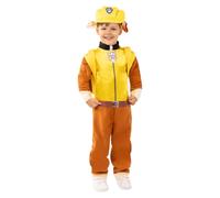 Funidelia Official Rubble Paw Patrol Costume for Boys with jumpsuit, tail, hat and backpack, Paw Patrol Outfit for Children, Carnival, Halloween and Party Costumes - Size 2-3 years