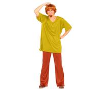 Funidelia Official Shaggy Costume - Scooby Doo for Men, Includes Shirt, Pants, Wig and Goatee - Outfit for Adults for Parties, Carnival and Halloween - Size M-L Green