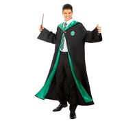 Funidelia Official Slytherin Harry Potter Costume for Men and Women, Hogwarts Robe with Printed Logo for Adults, Carnival, Halloween and Party Costumes - Size M