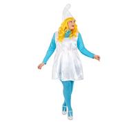Funidelia Official Smurfette Costume for Women, includes tail, tights and hat, Funny Fancy dress of The Smurfs for Adult, Carnival, Halloween and Farewell Costumes - Size M