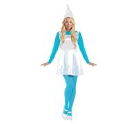 Funidelia Official Smurfette Costume for Women, includes tail, tights and hat, Funny Fancy dress of The Smurfs for Adult, Carnival, Halloween and Farewell Costumes - Size XL