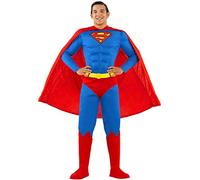 Funidelia Official Superman Costume for Men, Includes Jumpsuit, Cape, Belt and Boot Covers, Superheroes - Outfit for Adults for Parties, Carnival and Halloween - Size L