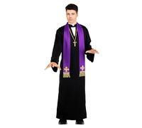 Funidelia Official The Exorcist Father Karras Costume for Men, Includes cassock, stole, crucifix - Costume for adults for parties, Carnival and Halloween