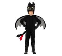 Funidelia Official Toothless Costume - How to Train Your Dragon for Boys, Includes Jumpsuit, Hat, Wings and Tail - Outfit for Kids for Parties, Carnival and Halloween - Size 7-9 Years