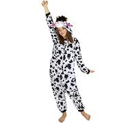 Funidelia | Onesie Cow Costume for men and women Animals, Farm - Costumes for adults, accessory fancy dress & props for Halloween, carnival & parties - Size S-M - White