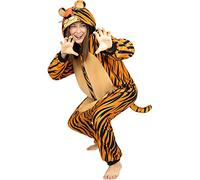 Funidelia | Onesie Tiger Costume for men and women Animals, Desert, Jungle - Costumes for adults, accessory fancy dress & props for Halloween, carnival & parties - Size S-M - Orange