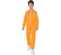 Funidelia | Orange Convict Costume for boy Thief, Robber, Burglar, Professions - Costume for kids accessory fancy dress & props for Halloween, carnival & parties - Size 10-12 years - Orange
