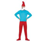 Funidelia | Papa Smurf Costume 100% Official for man Size M-L The Smurfs, Cartoons, The Smurfs, Dwarf - Color: Red, Costume Accessory - Fun Costumes for Your Parties