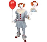 Funidelia | Pennywise Costume with Wig - It Chapter Two for man Pennywise & Horror Movies - Costume for adults accessory fancy dress & props for Halloween, carnival & parties - Size S