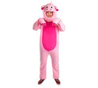 Funidelia Pig Costume for Adults, Includes Full Jumpsuit and Head, Animals - Outfit for Adults for Parties, Carnival and Halloween - Size S