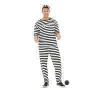 Funidelia | Prisoner Costume with Ball Large Size for Men and Women Thief & Robber - Costume for Adults Accessory Fancy Dress & Props for Halloween, Carnival & Parties - Size 3XL