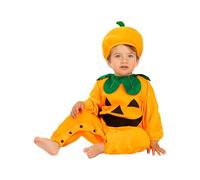 Funidelia Pumpkin Costume for Baby with jumpsuit and hat, Vegetable Suit, Halloween and Carnival Costumes - Size 0-6 months