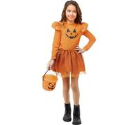 Funidelia | Pumpkin Tutu costume for girl Food, Vegetables, Halloween, Horror - Costume for kids accessory fancy dress & props for Halloween, carnival & parties - Size 3-4 years - Orange