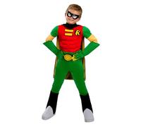 Funidelia | Robin Costume for boy Boy Wonder, Superheroes, DC Comics - Costume for kids, accessory fancy dress & props for Halloween, carnival & parties - Size 7-9 years - Green