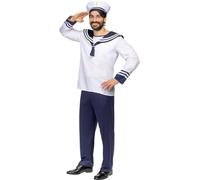 Funidelia | Sailor Costume for man Ship Captain, Navy Officer, Marine, Professions - Costume for adults accessory fancy dress & props for Halloween, carnival & parties - Size L - White