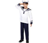 Funidelia | Sailor Costumes for boy - Ship Captain, Navy Officer, Marine, Professions - Costume for kids accessory fancy dress & props for Halloween, carnival & parties - White