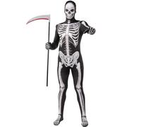 Funidelia Second Skin Skeleton Costume for man, Size L Skeleton, Skull - Fancy dress for adults for parties, Carnival and Halloween