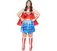 Funidelia | Sexy Wonder Woman costume for woman Superheroes, DC Comics, Justice League - Costume for adults, accessory fancy dress & props for Halloween, carnival & parties - Size XXL - Red