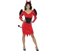 Funidelia | She-Devil Costume for woman Demons, Devils, Halloween, Horror - Costume for adults accessory fancy dress & props for Halloween, carnival & parties - Size S - Red