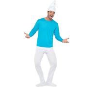 Funidelia | Smurf Costume for man The Smurfs, Cartoons, Dwarf - Costumes for adults, accessory fancy dress & props for Halloween, carnival & parties - Size XXXL - Blue