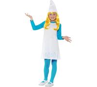 Funidelia | Smurfette costume with wig for girl The Smurfs, Cartoons, The Smurfs, Dwarf - Costume for kids accessory fancy dress & props for Halloween, carnival & parties - Size 10-12 years - Blue