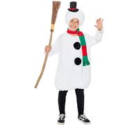 Funidelia | Snowman Costume for boys and girls Christmas, Snowman, Nativity Scene - Costume for kids accessory fancy dress & props for Halloween, carnival & parties - Size 5-6 years - White