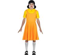 Funidelia | Squid Game Doll Costu for woman Netflix, Squid Game - Costume for adults accessory fancy dress & props for Halloween, carnival & parties - Size L - XL - Orange