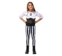 Funidelia | Striped Pirate Costumes - Black and White for girl Corsair, Buccaneer - Costumes for kids, accessory fancy dress & props for Halloween, carnival & parties - Size 7-9 years - White