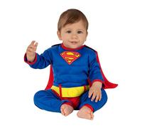 Funidelia | Superman Costume for Babies for baby Superheroes, DC Comics, Justice League - Costume for kids, fancy dress & props for Halloween, carnival & parties - Size 6-12 months - Blue