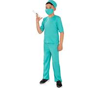 Funidelia | Surgeon Costume s for boy Doctors & Nurses, Doctors, Professions - Costume for kids accessory fancy dress & props for Halloween, carnival & parties - Size 7-9 years - Blue