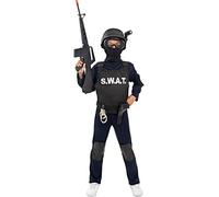 Funidelia | SWAT Costume for boy Police officer, Agent, FBI - Costume for kids accessory fancy dress & props for Halloween, carnival & parties - Size 5-6 years - Black