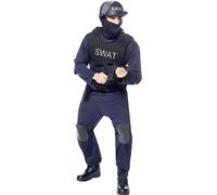 Funidelia SWAT Costume for man Police officer Agent FBI Professions - Costume for adults accessory fancy dress & props for Halloween carnival & parties - Size S - Dark blue